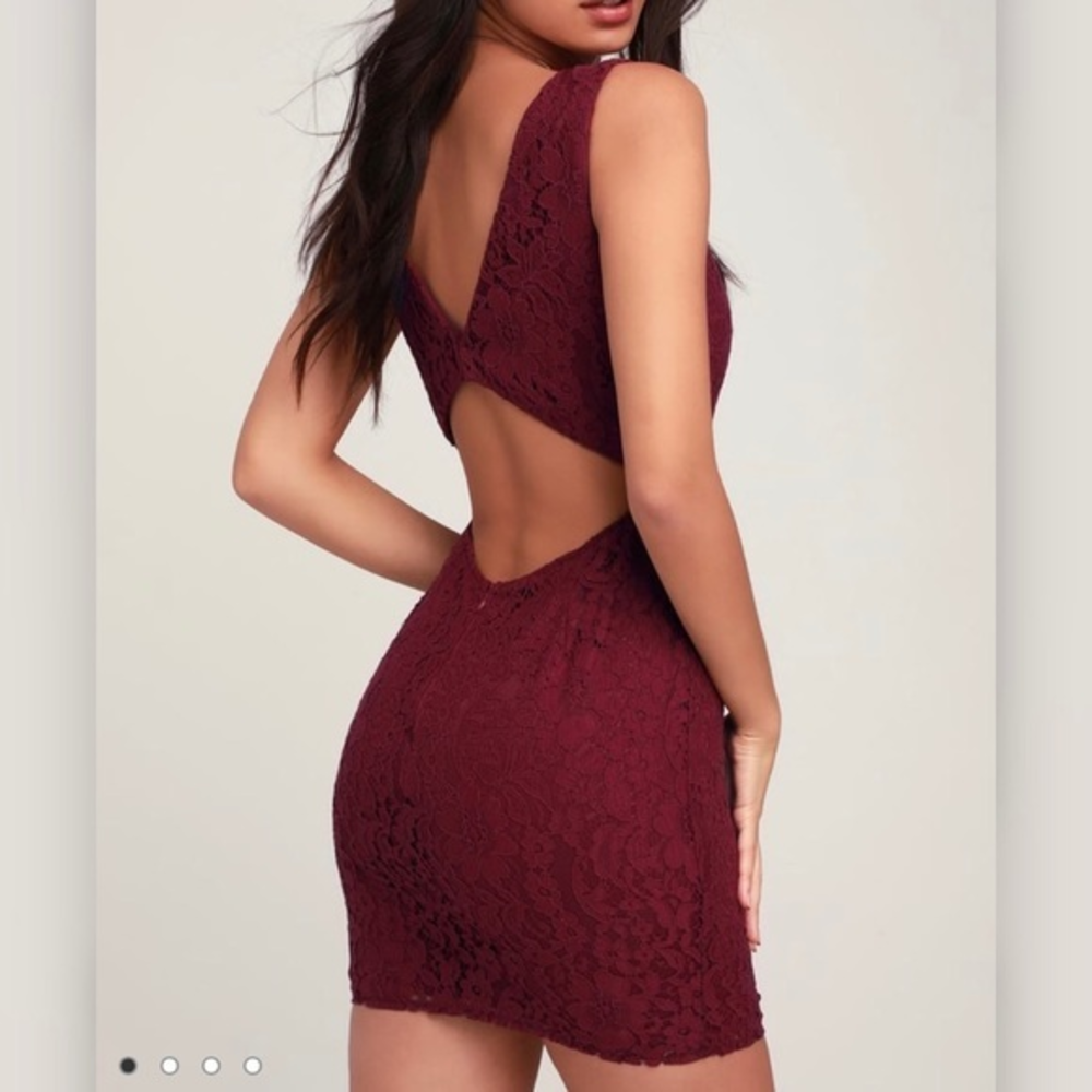 NWT Lulus Nevaeh Burgundy Lace Cutout Sleeveless Mini Dress SMALL - Picture 1 of 11